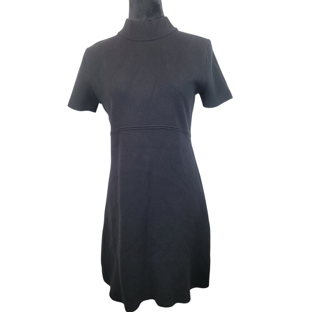 Zara Women's Goth Mock Neck Knee Length Sweater Dress Heavy Size Large